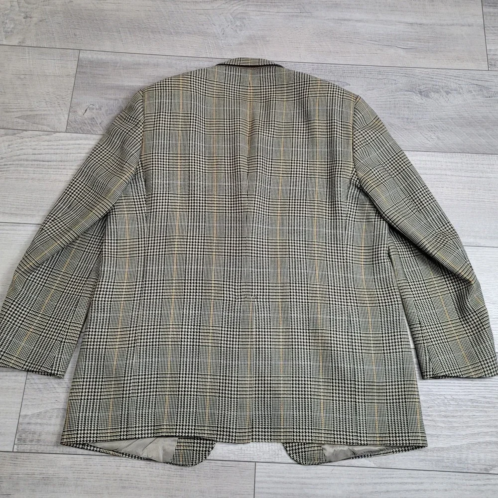 Vintage J. Press Pressidential Sport Coat Mens 46L Glen Plaid Wool Made in USA